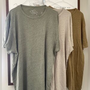(3) Alex Crane Sun Linen Tees - Men’s Sz M